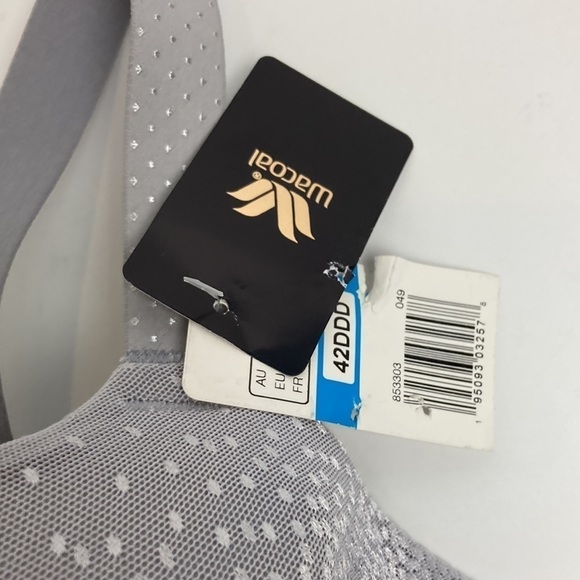 Wacoal NWT Back Appeal T-Shirt Silver Underwire Bra Plus Size Coquette 42DDD 42F - Picture 5 of 13